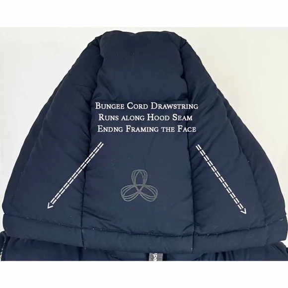 Aritzia Tna Women Medium Navy The Super Puff Vest Zip Hood  EUC - Picture 10 of 13